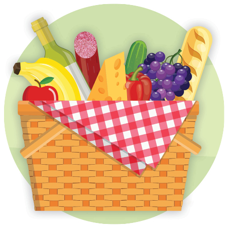 Basket of homemade sausage